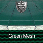 16 x 32 Rectangle Arctic Armor Standard Mesh Pool Cover in Green 12 Year - Item WS330G