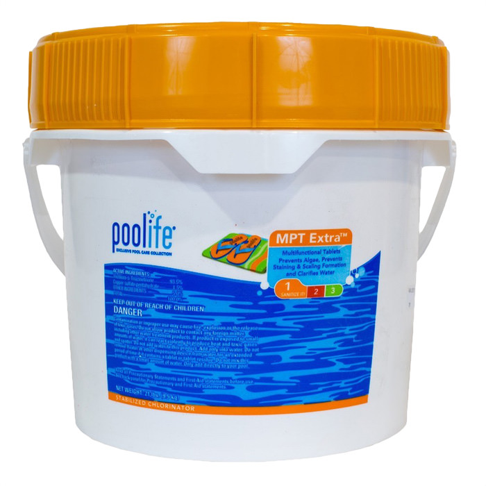 Poolife MPT Extra Multipurpose 3 inch Cleaning Tablets Pool Chlorine 21 lb