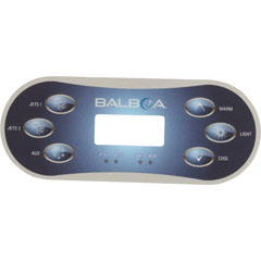 Overlay, Balboa BP Series,TP600,6 Button,P1,P2,Aux,Temp,Lt - Item 58-138-1802
