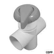 Valve Assembly Diverter Hydro Air 2 HydroFlow Vert 3-Waterway Notched - Item 11-4000-GRY