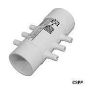 Manifold PVC Air Waterway (Oppose) 1.5" S x 1.5" Spg x (6" ) 3/8" RB - Item 425-4000