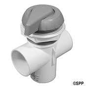 Valve Assembly Diverter Waterway 2 Vert 2 Port Top Acc Notched  - Item 600-3060-GRY