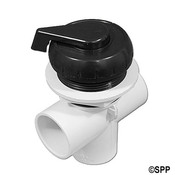 Valve Assembly Waterway Vert 2 Port (Divrtr) Top Acc Notched 1"Black - Item 600-4341