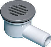 Drain Assembly 2" Face 90 Deg 3/4" B 1-1/4" Hole with Cover White - Item 640-0420