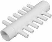 Manifold PVC Air Waterway 1S x 1Spg x (12) 3/8" RB Ports - Item 672-0410 Manifold PVC Air Waterway 1S x 1Spg x (12) 3/8" RB Ports - Item 672-0410