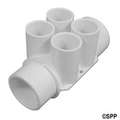 Manifold PVC Waterway 1.5" S x 1.5" Spg x (4) 3/4" S Ports - Item 672-4190