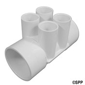 Manifold PVC Waterway 2S x 2S x (4) 3/4" S Ports - Item 672-4210