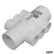 Manifold PVC Waterway 1.5" S/2" Spg x 2S x (6" ) 1S Ports - Item 672-4550 Manifold PVC Waterway 1.5" S/2" Spg x 2S x (6" ) 1S Ports - Item 672-4550