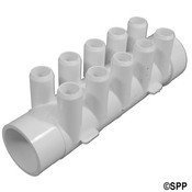 Manifold PVC Waterway (ShurGrip) 1.5" Sx1.5" Spg x (10) 3/4" SB - Item 672-4680