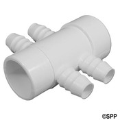 Manifold PVC Air 1.5" S x 1.5" Spg x (4) 3/4" B Port - Item 72044