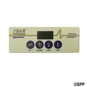 Spa Side Overlay PinnacleACLE PCU/PEU5" 4BTN LED (JET-BL-LT-TEMP)  - Item OL-1501A